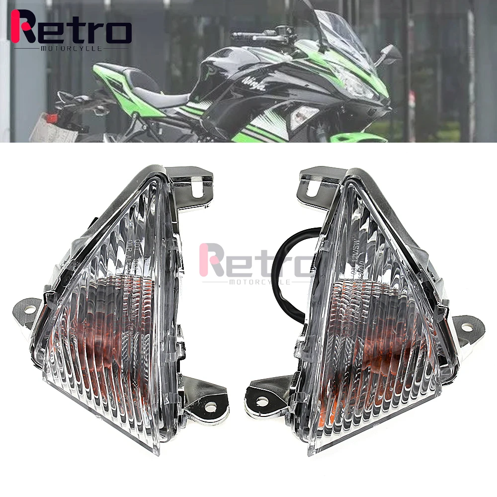 

Front Turn Signals Light Cover for Kawasaki Z1000 07-13 Ninja 650R 06-08 ZX-6R 05-12 ZX-10R 06 07 GTR 1400 08-16 ZX-14R 06-16