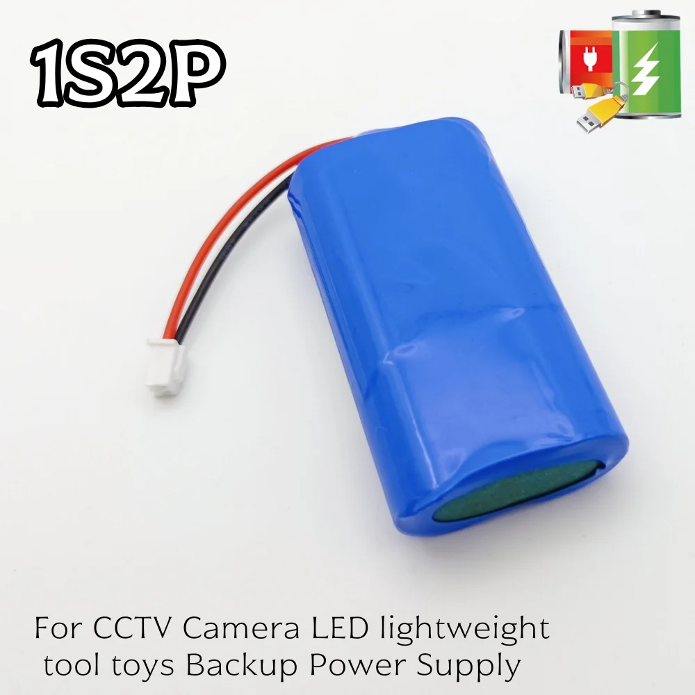 18650 3.7 فولت 6800 مللي أمبير بطارية ليثيوم قابلة للشحن مكبر الصوت المتكلم أضواء LED لوح حماية + XH2.54-2P التوصيل #6