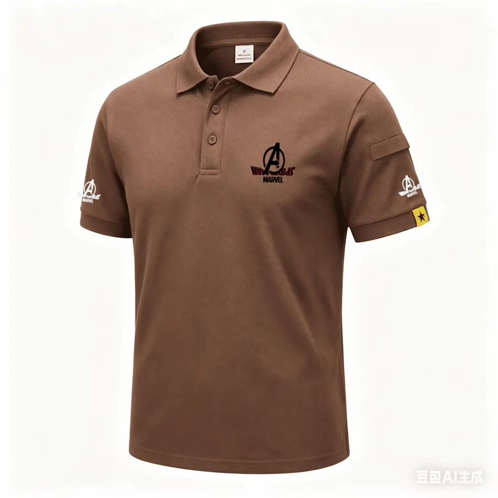 Marvel Avengers Summer Men's Casual Fashion Breathable Anti Wrinkle Polo Shirt