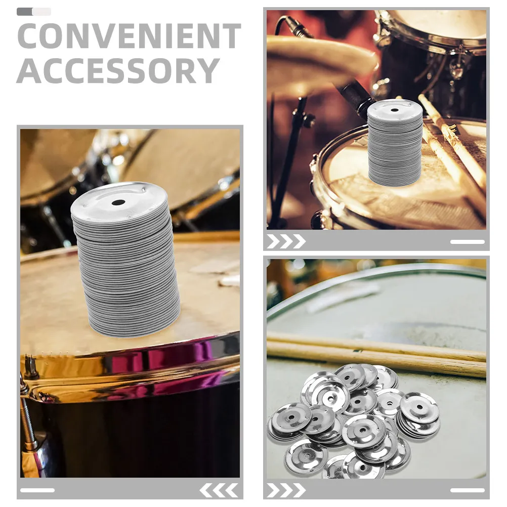 100 Pcs Drum Accessories Cymbal Replacement Accessory Ching Rings Bell Tambourine