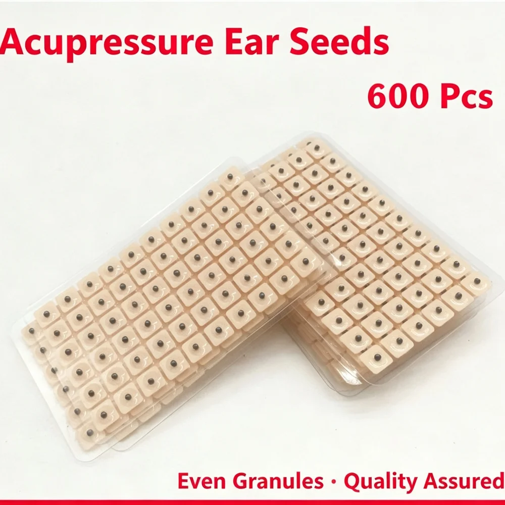 600Pcs Magnetic Auricular Point Press Stickers Ear Seeds Patch Massage Pellets Ear Acupoint Sticker for Ear Body Massage Relief