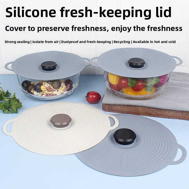 

New Silicone Fresh-keeping Cover Set, Round Dust-proof Lid, Special Kitchen for Home Cooking, High Temperature Resistance