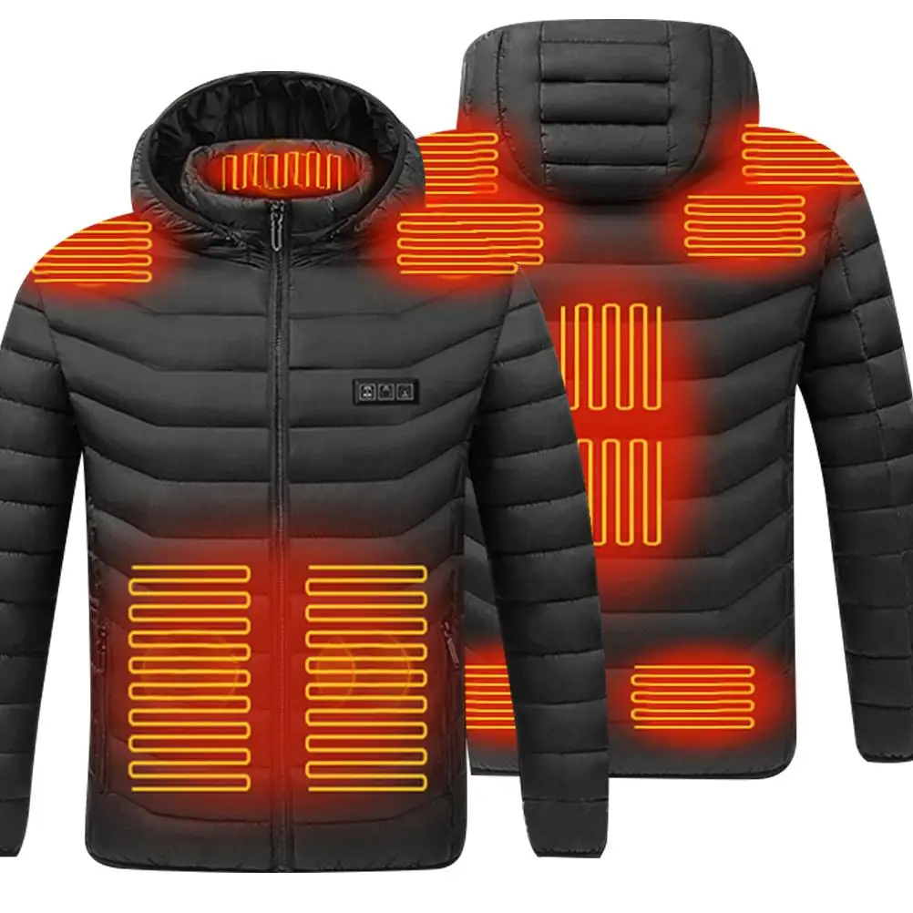 

Heated Jacket Hooded Detachable Electric Heating Jacket 3 Speed Temperature Control 11 Heating Zone Lightweight Heating Down Coa