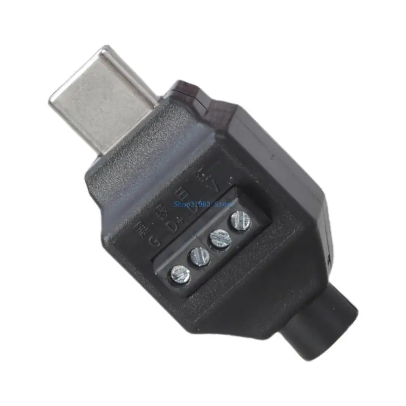 L4MA USB C Male Plug Connector 4Pin/5Pin Interfaces Adapter Solderless Support 65W