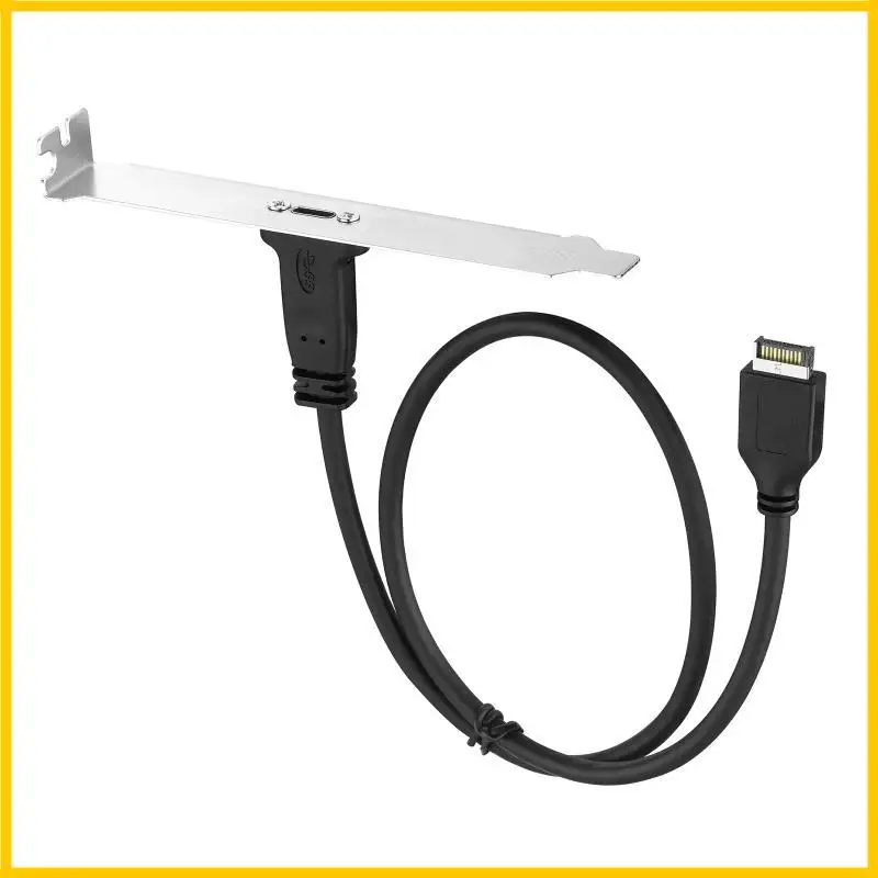 USB 3.1 Front Panel Type E to Type C Extension Cable 10 Gbit/S Internal Adapter Wire (50cm) with PCI Baffle