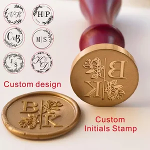 Personalized wedding wax stamp with 2 initials, personalized wedding sealing wax stamp. initial wax seal 11 Main Sales Stamps - №12