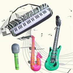 16 PCS Gitarre Instrument Inflatable Piano Novelty Toy Blow Up Guitar Musical Instruments