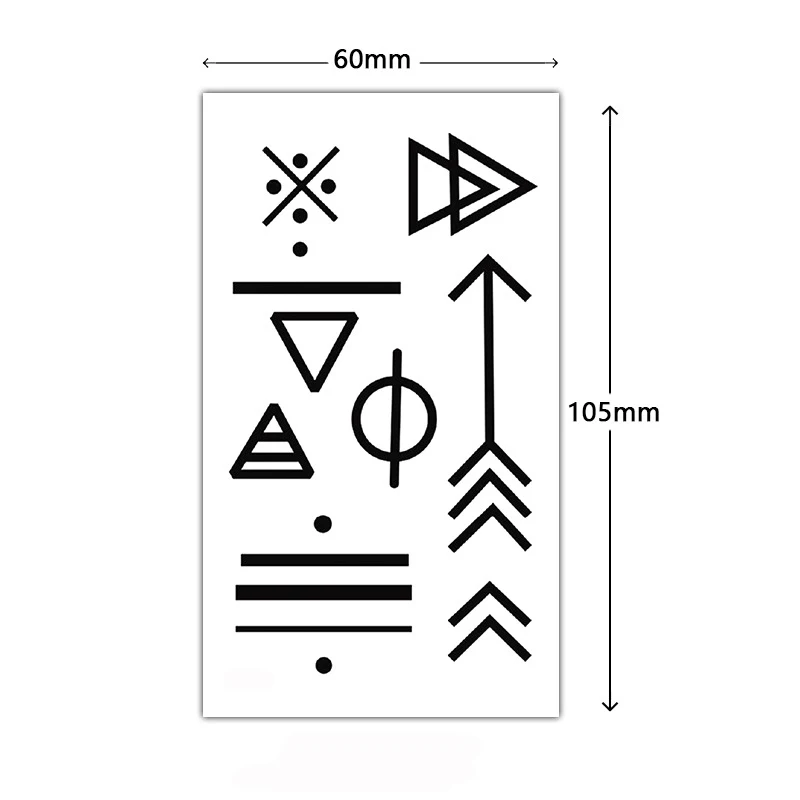 Tattoo Stickers Totem Straight Line Arrow Triangle Dot Circle Fake Tatto for Women Men Waterproof Temporary Party Hand Body Art