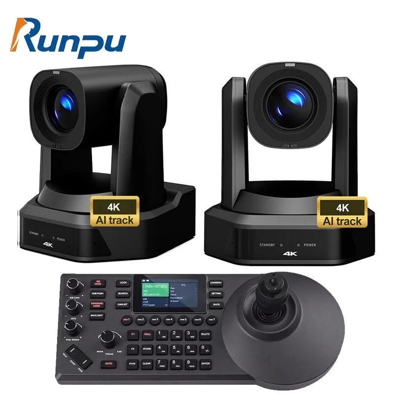 

USD1198 Free Ship Kit HD66K-30=2 pcs SDI 4K 30X Optical Zoom PTZ Conference Camera hd mi lan usb AI track+a pcs IP controller