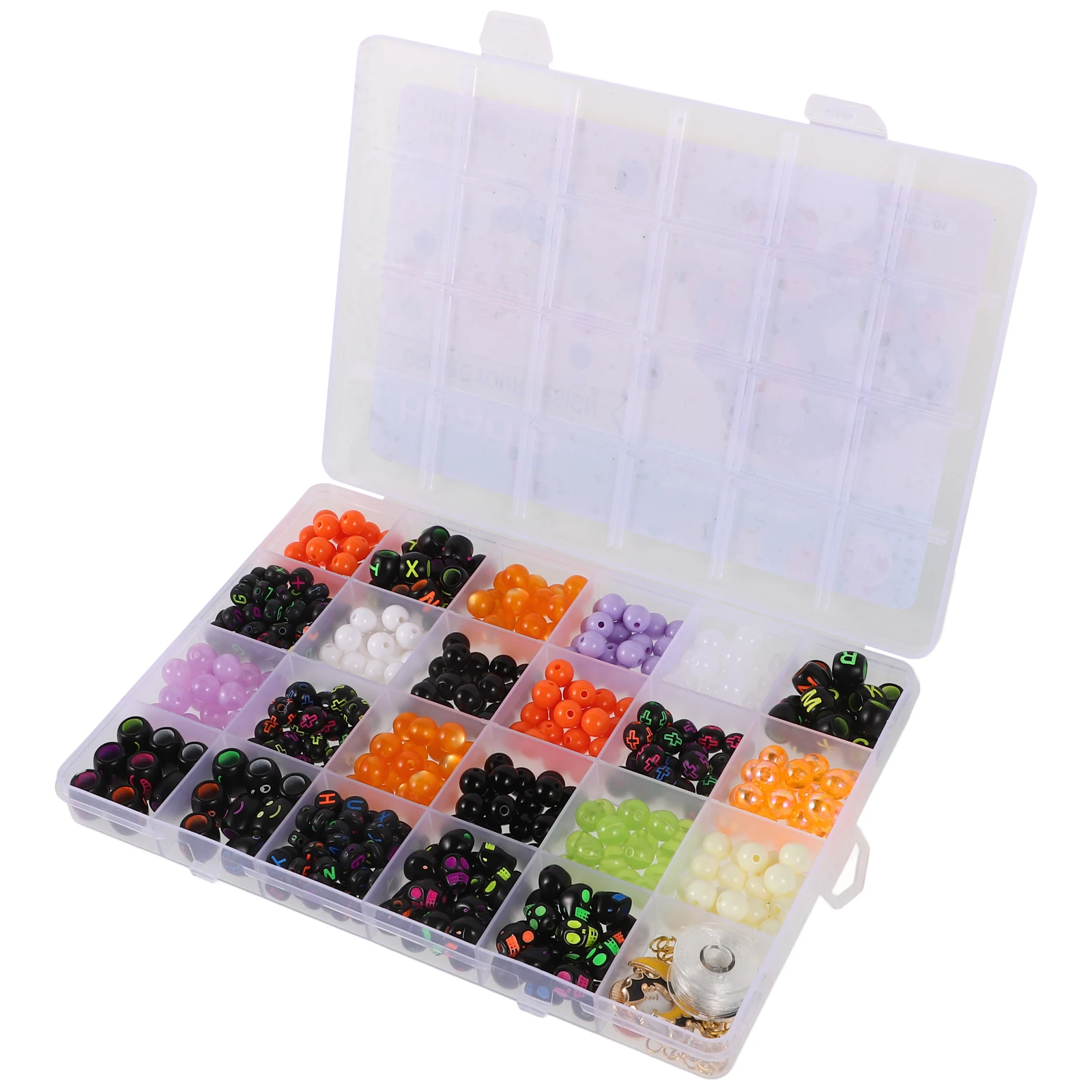 

520pcs Halloween Bead Kit For Bracelet Making Bat Ghost Pumpkin Charms Diy Jewelry Supplies Acrylic Connector