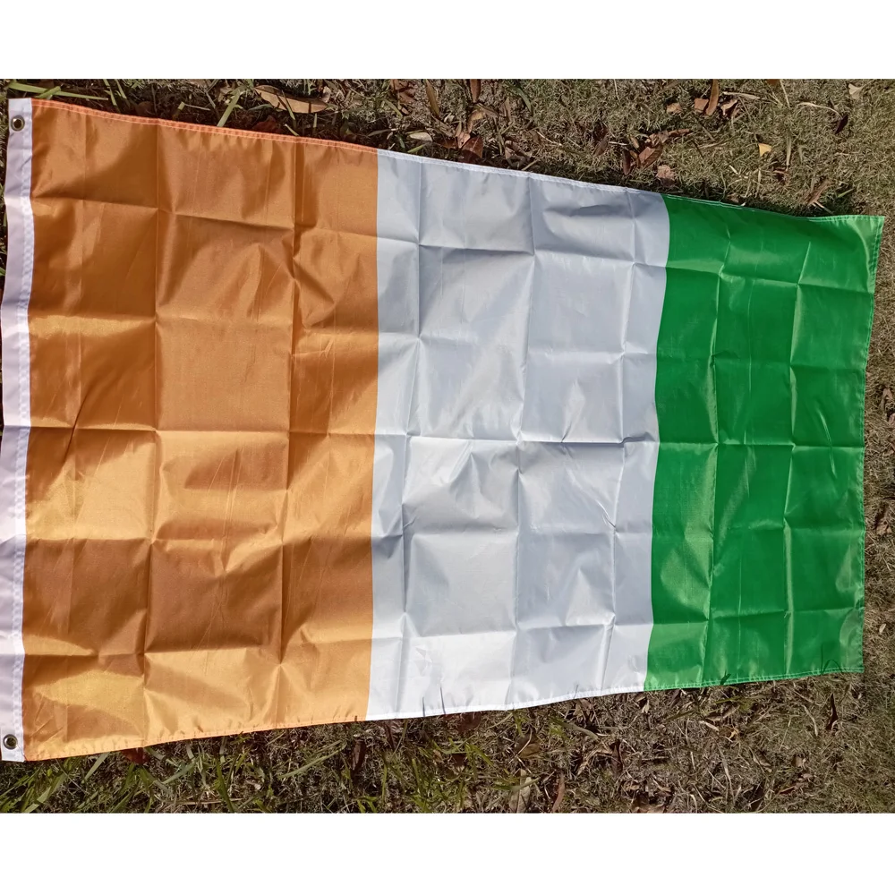 Aerlxemrbrae 90x150cm Ivory Coast Flag Polyester Hanging The Ivorian National Banner Côte D'Ivoire Flag for Home Decoration