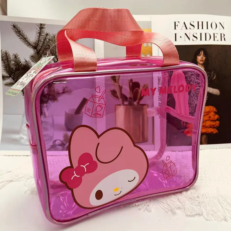 Sanrio Hello Kitty Y2K Clear Makeup Bag  Organizer Hand Water Proof Cosmetic Bag Large Capacity Wash  Hands Toiletry Bag