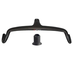 BALUGOE Full Internal Cable Routing T800 Carbon Fiber Mountain Bike Handlebars Road Integrated Handlebar UD Matte 25 Degree Part