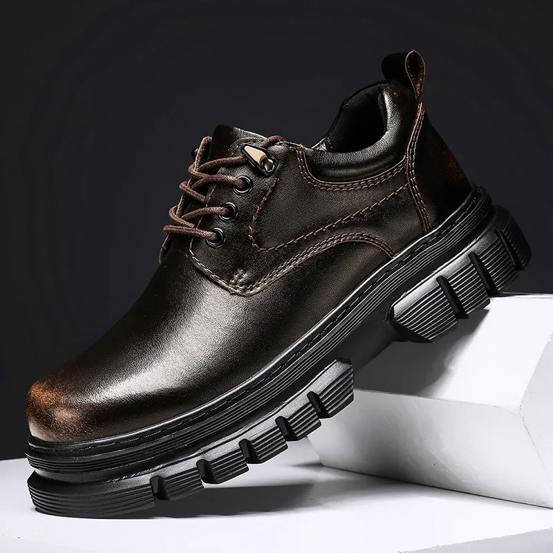 

Men's casual shoes four seasons handwork comfort outdoor work shoes fashion Joker youth tide shoes business party leather shoes