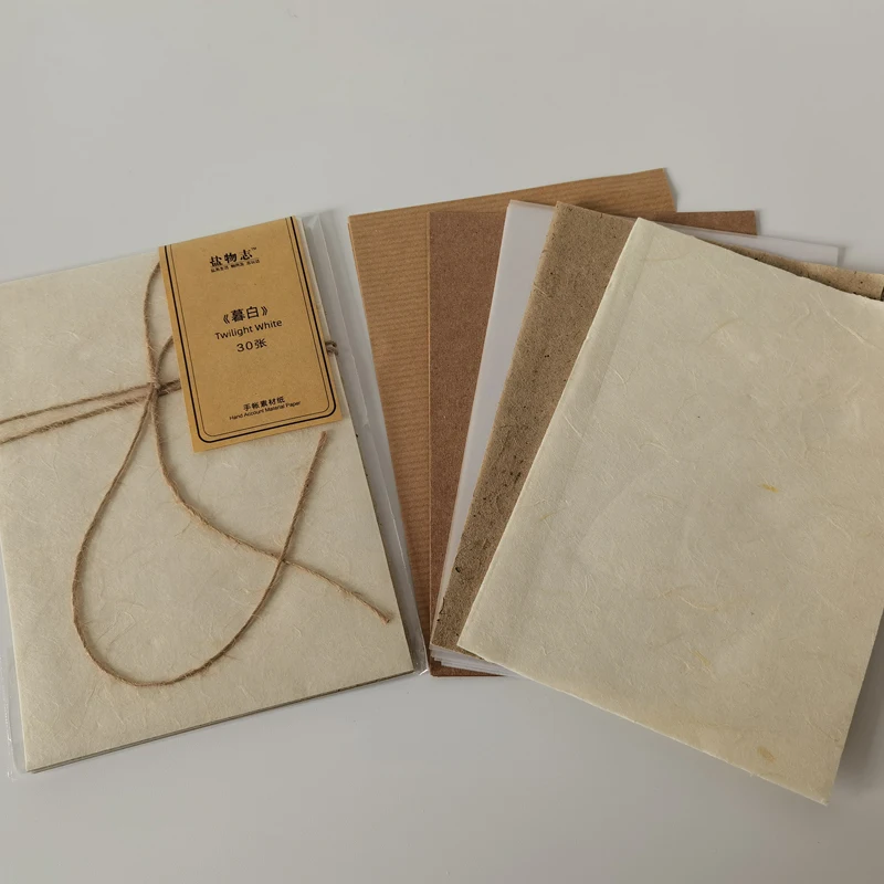 30Pcs Mixed Paper Collage Scrapbooking Journal Material paper Card Making DIY Retro Paper Sticker Creative Memo Stationery