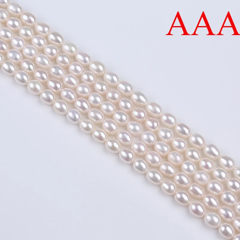 NONE Natürliche Süßwasser Perle Perlen Hohe Qualität Reis Perlen Punch Lose Perlen Für Die Herstellung Von Schmuck DIY Armband Halskette Zubehör 5