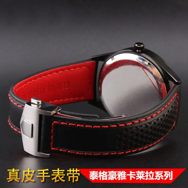 Quality Genuine Leather Watch Strap For Tag Heuer Carrera diving Monaco F1 Series Breathable Watch Bracelet 22mm Men Watchbands