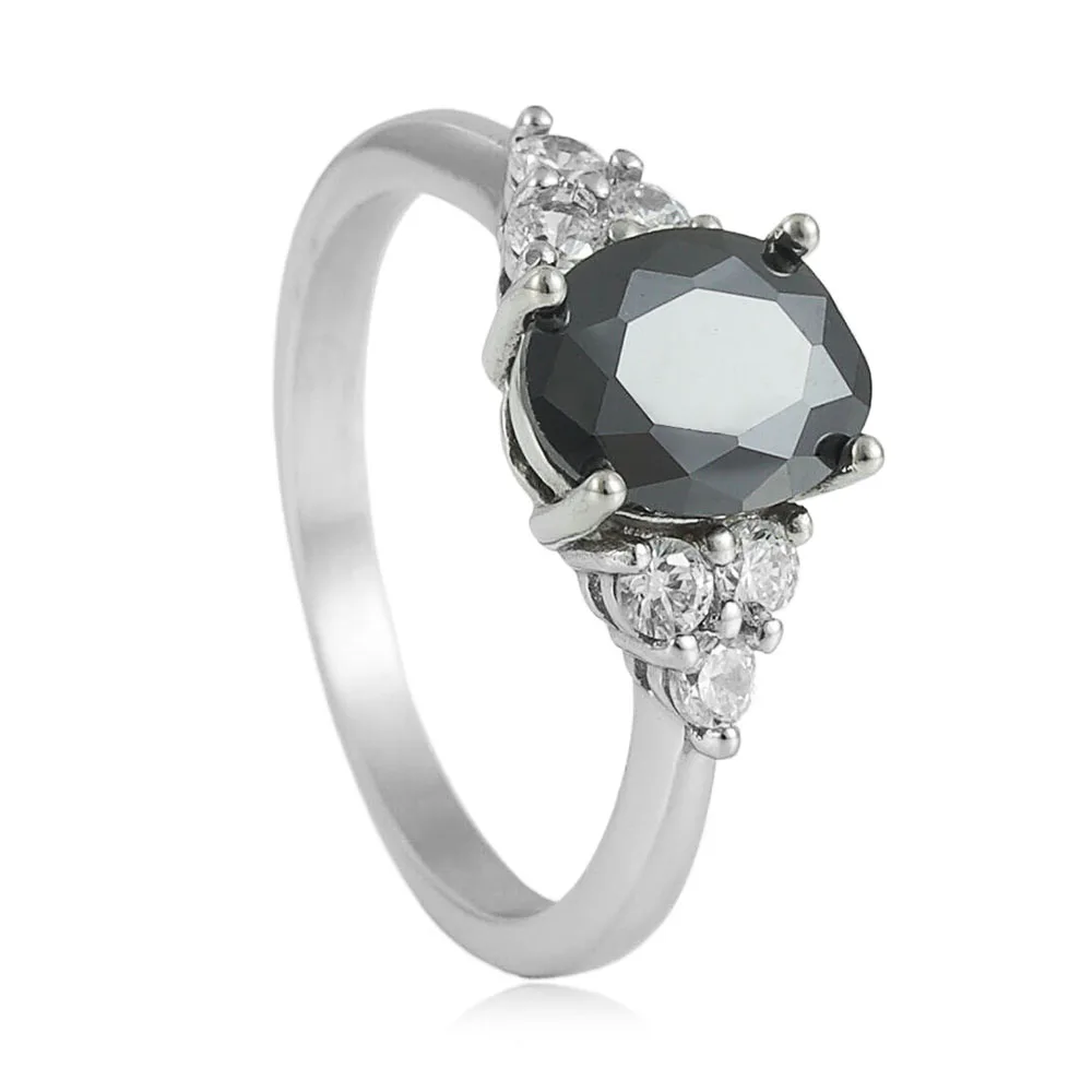 

316L Stainless Steel Silver-Plated Women's Ring with Colored Gemstones - Vintage Court Style Jewelry, Ideal as a Gift