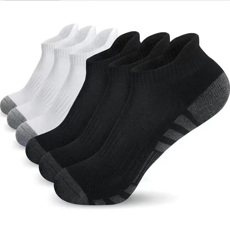 

1/6/20/30 Pairs Ankle Athletic Running Socks Cushioned Cotton Breathable Low Cut Sports Tab Socks For Men And Women