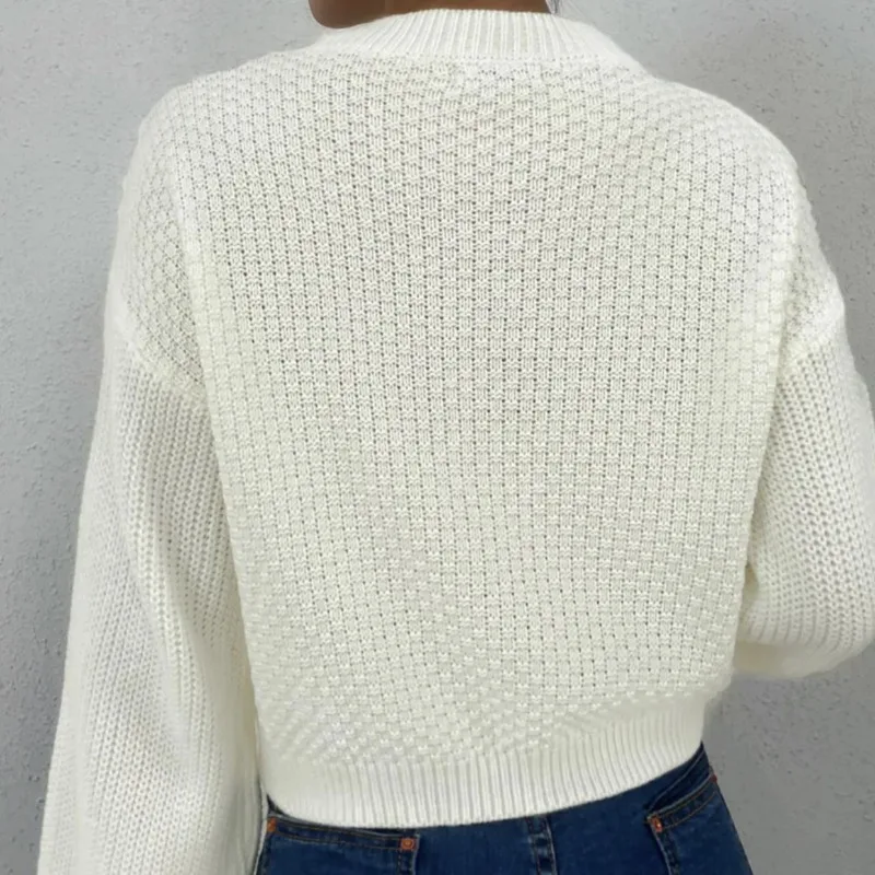 Autumn Simple O Neck Pullovers Sweaters Women Vintage Solid Loose Knitted Sweater Winter Casual Soft Warm Knitwears Tops 28482