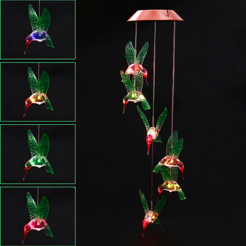 

Solar Led Wind Chime Light Color Changing Waterproof Outdoor Garden Decor Dangler Lights Night Lamp For Patio Yard