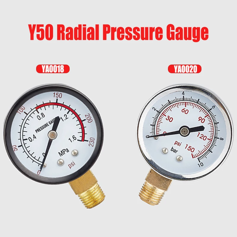

Y50 обычный пружинный трубчатый вакуумметр, давление воды в котле, давление воздуха, манометр масла