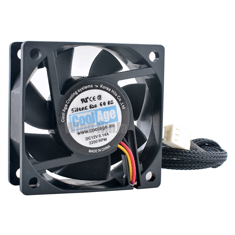 

NEW 6cm 60mm fan 60x60x25mm DC12V 0.14A 3pin 2200rpm Quiet cooling fan for chassis CPU power supply