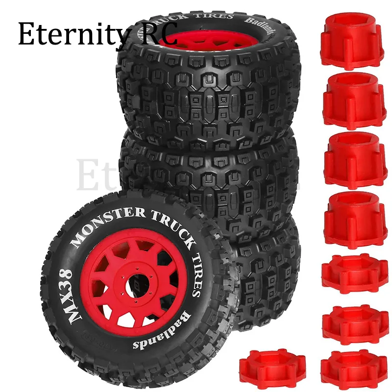 

4 шт. 175 мм 1/7 1/8 шины Monster Stunt Truck с шестигранными колесами 17 мм для ARRMA KRATON Outcast Tamiya HSP Sledge - аксессуары для радиоуправляемых автомобилей