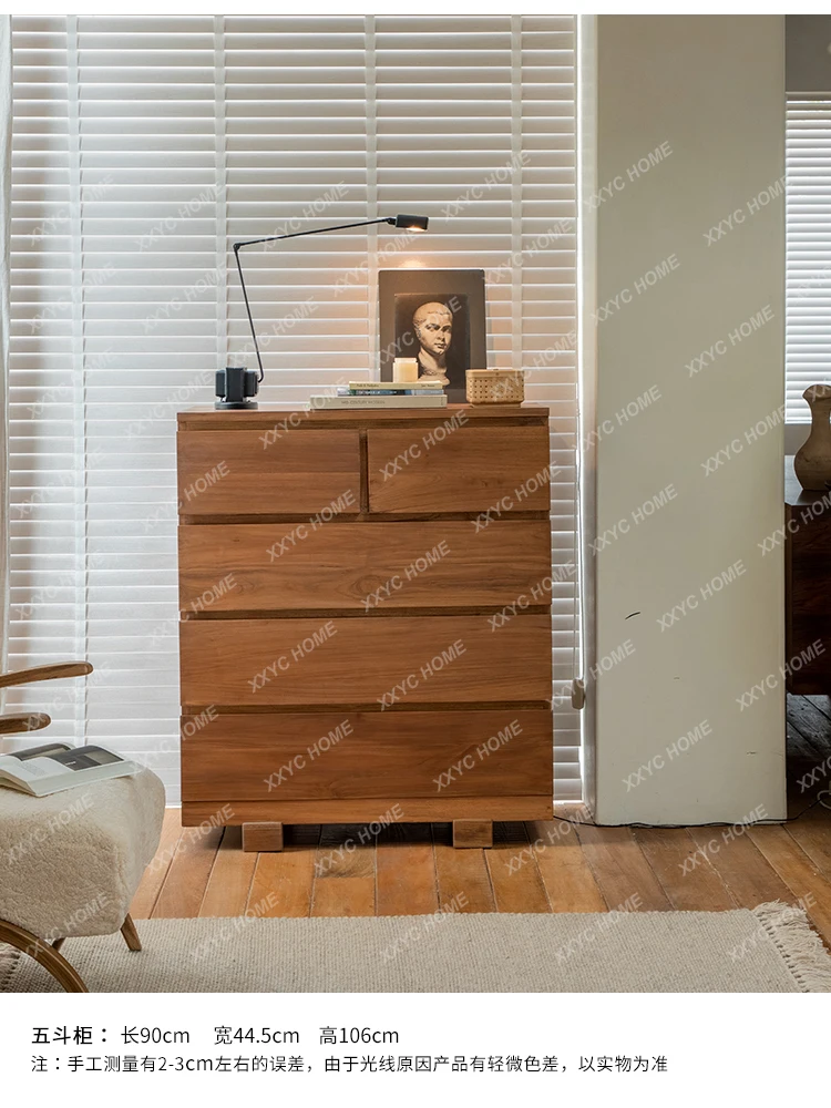 

chest of drawers retro all-solid wood cabinet bedroom drawer living room storage cabinet