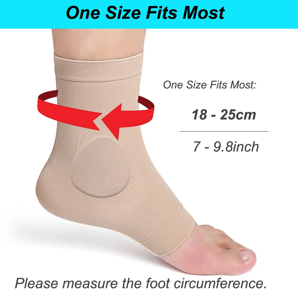 1 Pair Ankle Bone Protection Socks Malleolar Sleeves with Gel Pads for Figure Skating, Hockey,Roller,Ski, Hiking or Riding Boots