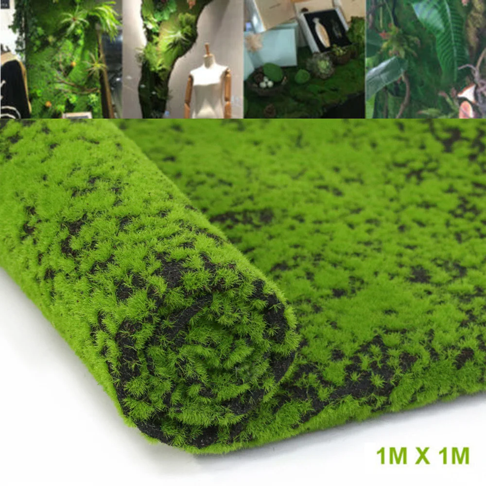 100cm Artificial Grass Rug Fake Moss Lawn Garden Landscape Turf Roll Festival Wedding Garden Patio Decoration Mat Carpet