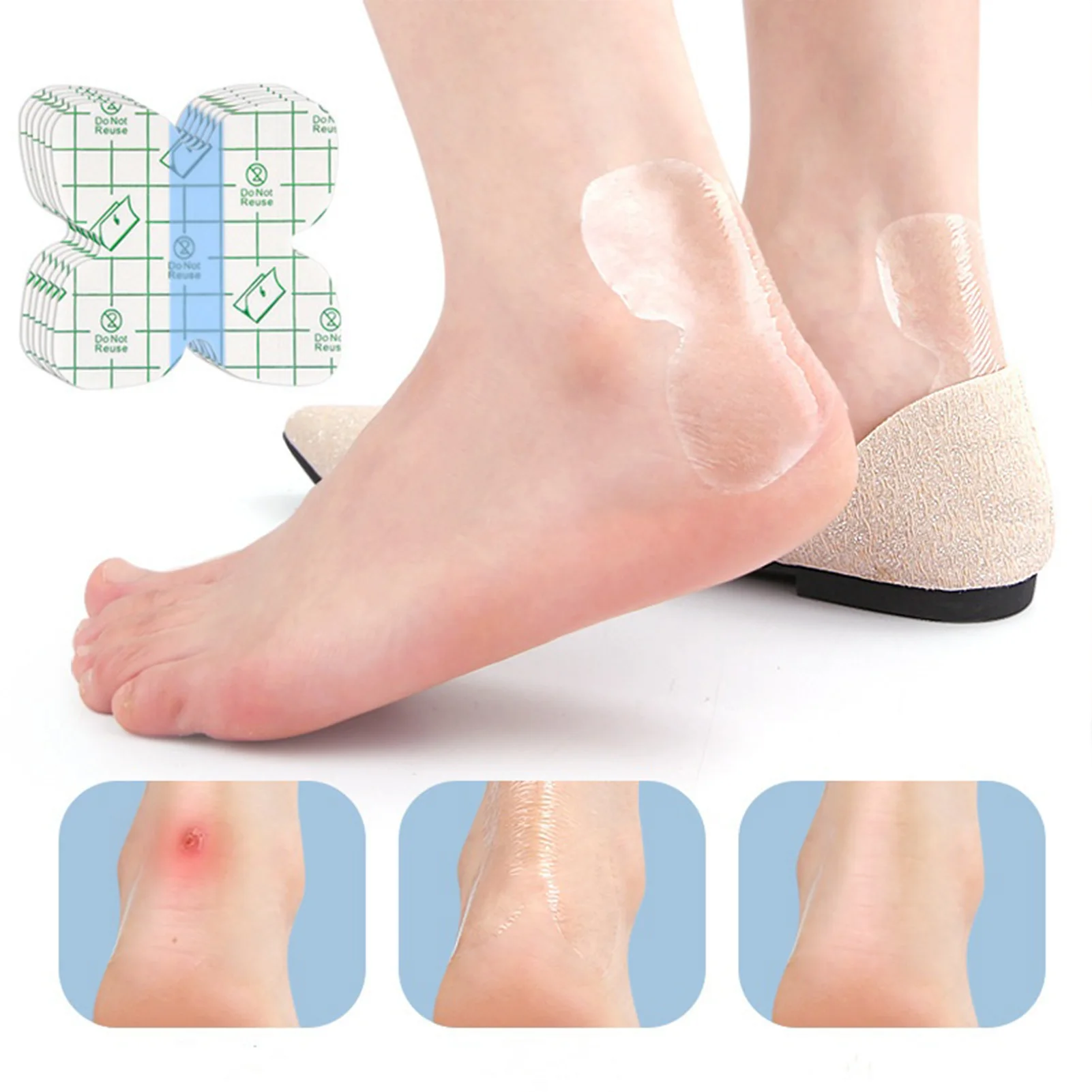 

10PCS Waterproof PU Heel Stickers Anti-abrasion & Anti-Slip Shoes Heel Bandage for Improving Shoes Wearing Problems