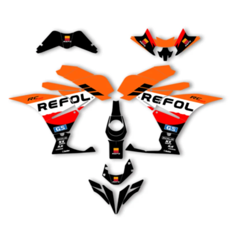 

DSMTECH Motorcycle Graphics For KTM 2017 2018 2019 2020 RC250 17-20 RC250 390 Decal Stickers Kits 006