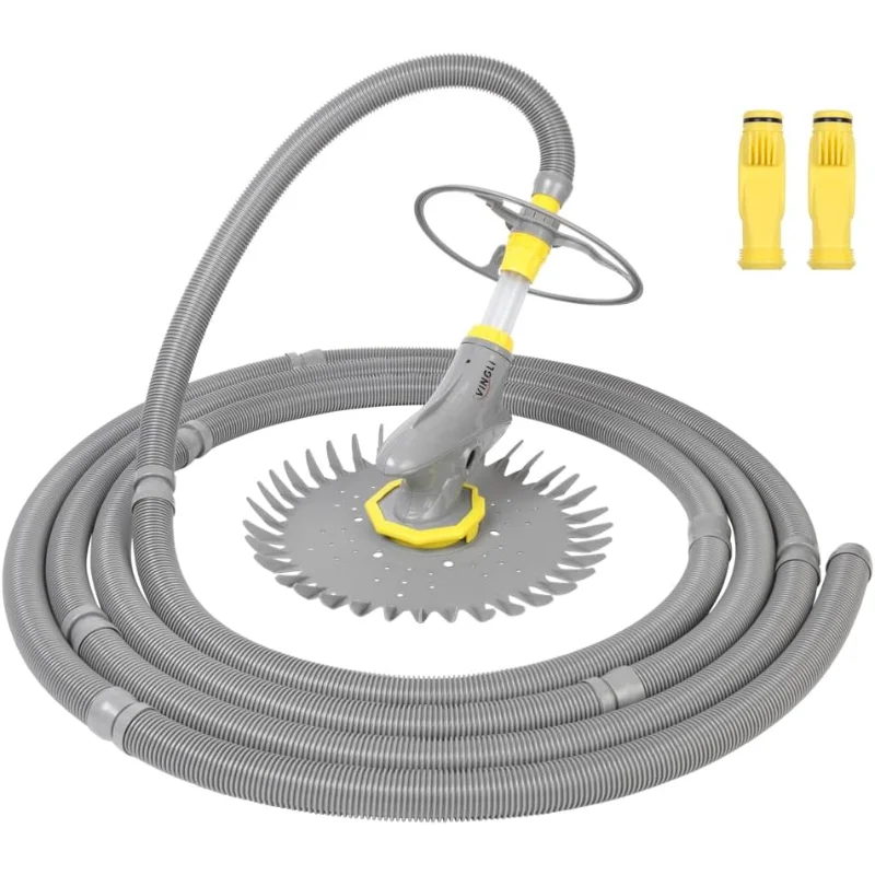

(2024 Upgrade) VINGLI Pool Vacuum Cleaner Automatic Sweeper Swimming Pool Creepy Vacuum (Grey)