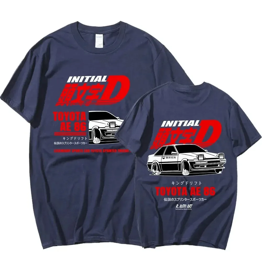 Takumi Fujiwara R34 Skyline GTR JDM Oversized Cotton Short Sleeve T Shirt Summer Mens T-shirt Anime Initial D Drift AE86 T-shirt