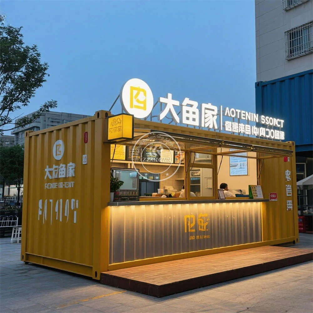 

Container Restaurant Movable Prefabricated Restaurant Shipping Container Bar Coffee Shop Kiosk Movable Container Bar