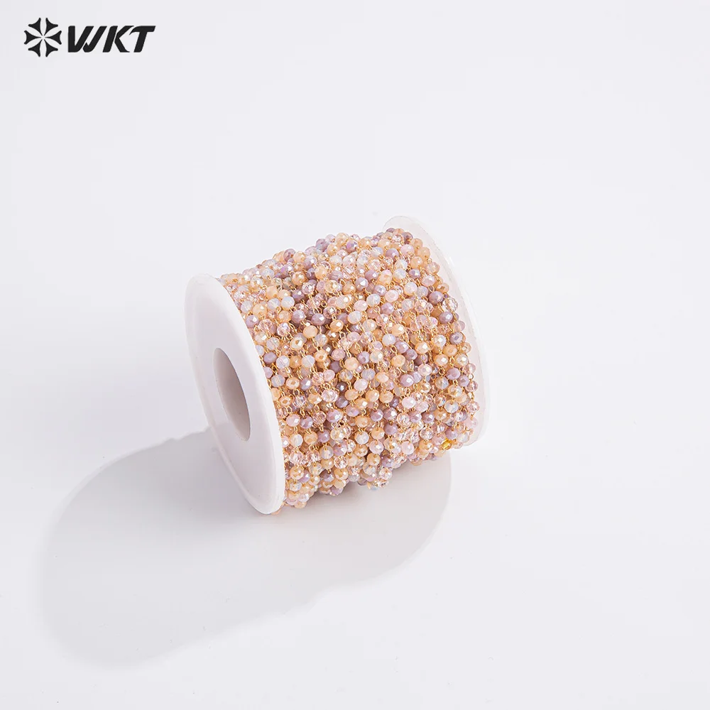 

WT-RBC232 Euorope Fashion 2mm Tiny Colorful Beads Necklace Chain For Jewelry Findings DIY Or As Sunglass Chain 10 Meters