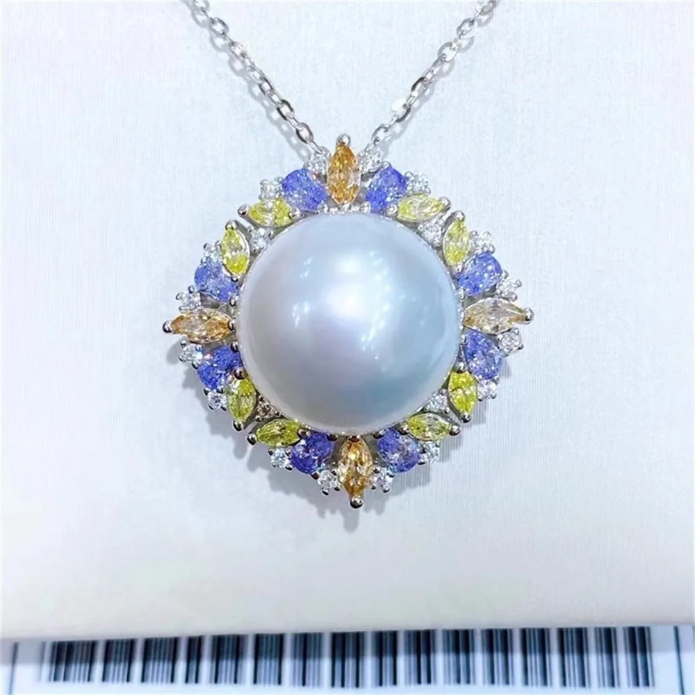 DIY Pearl Accessories 18K Gold-wrapped Thick Gold-plated Micro-inlaid Color Zirconium High-end Fashion Pendant Female