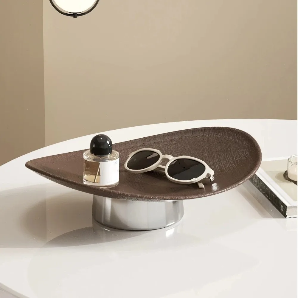 New Light Luxury Style Fruit Plate Multi-purpose Desktop Jewelry Aromatherapy Storage Plate Oval Tray Kitchen