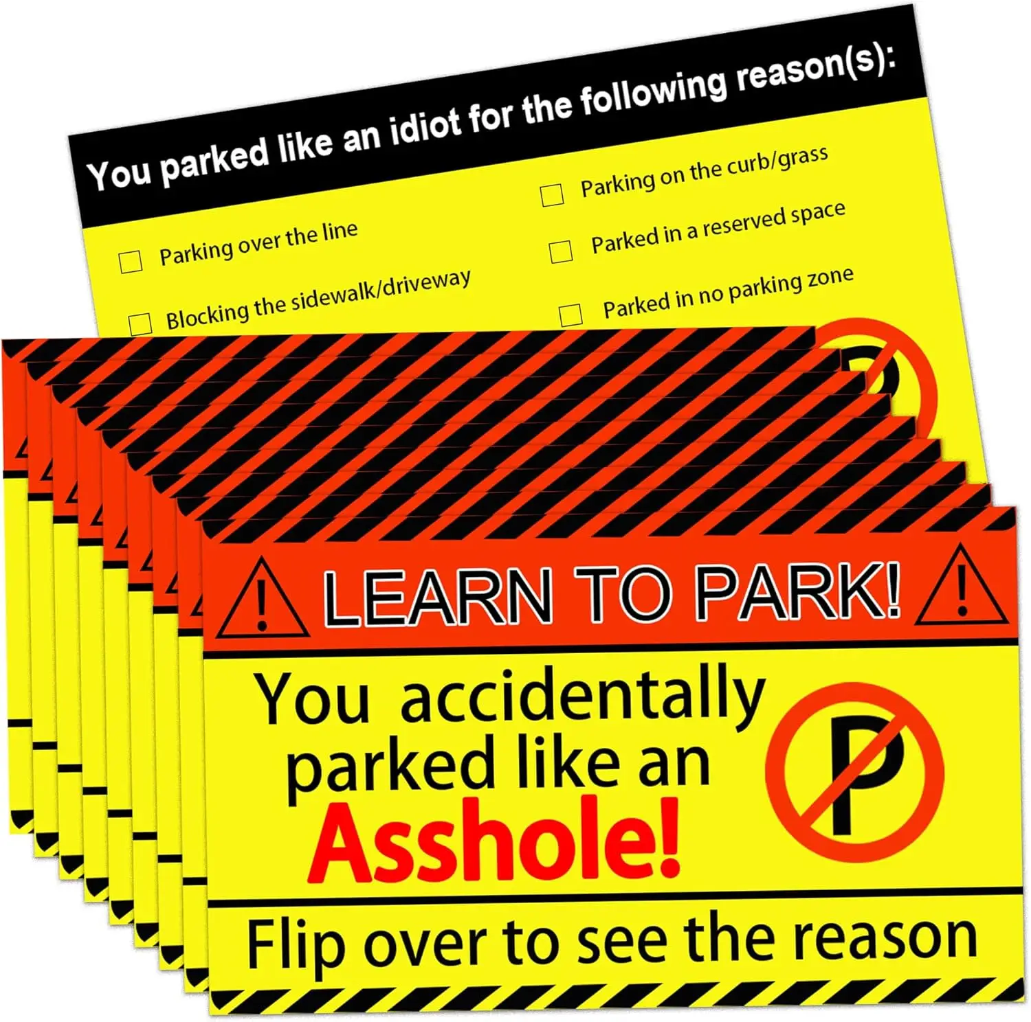 

Вы паркували как идиот Визитные карточки (упаковка из 200 шт.) Набор забавных парковочных карточек Практичный кляп в подарок для парковочных идиотов –