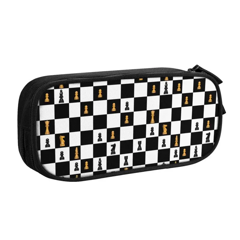 Customized Power Play Chess Game Cute Pencil Case Boy Girl Large Capacity Chess Lover Piece Pencil Pouch Student School