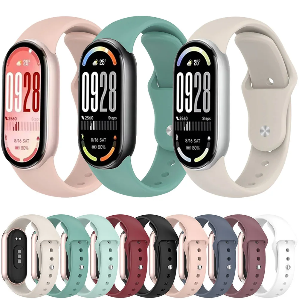 【セール中】Mi Band 8 Xiaomi 10 NFC対応 スマートウォッチ ブレスレット スポーツ シリコン 交換用ストラップ Xiaomi Mi Band 8 9 10対応