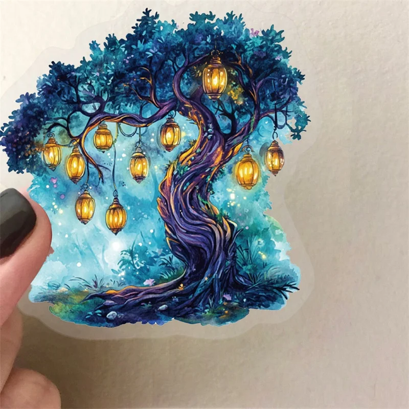 50PCS Cartoon Magic Tree PVC Sticky Sticker Aesthetic DIY Decoration Scrapbooking Hand Accounting Supplies