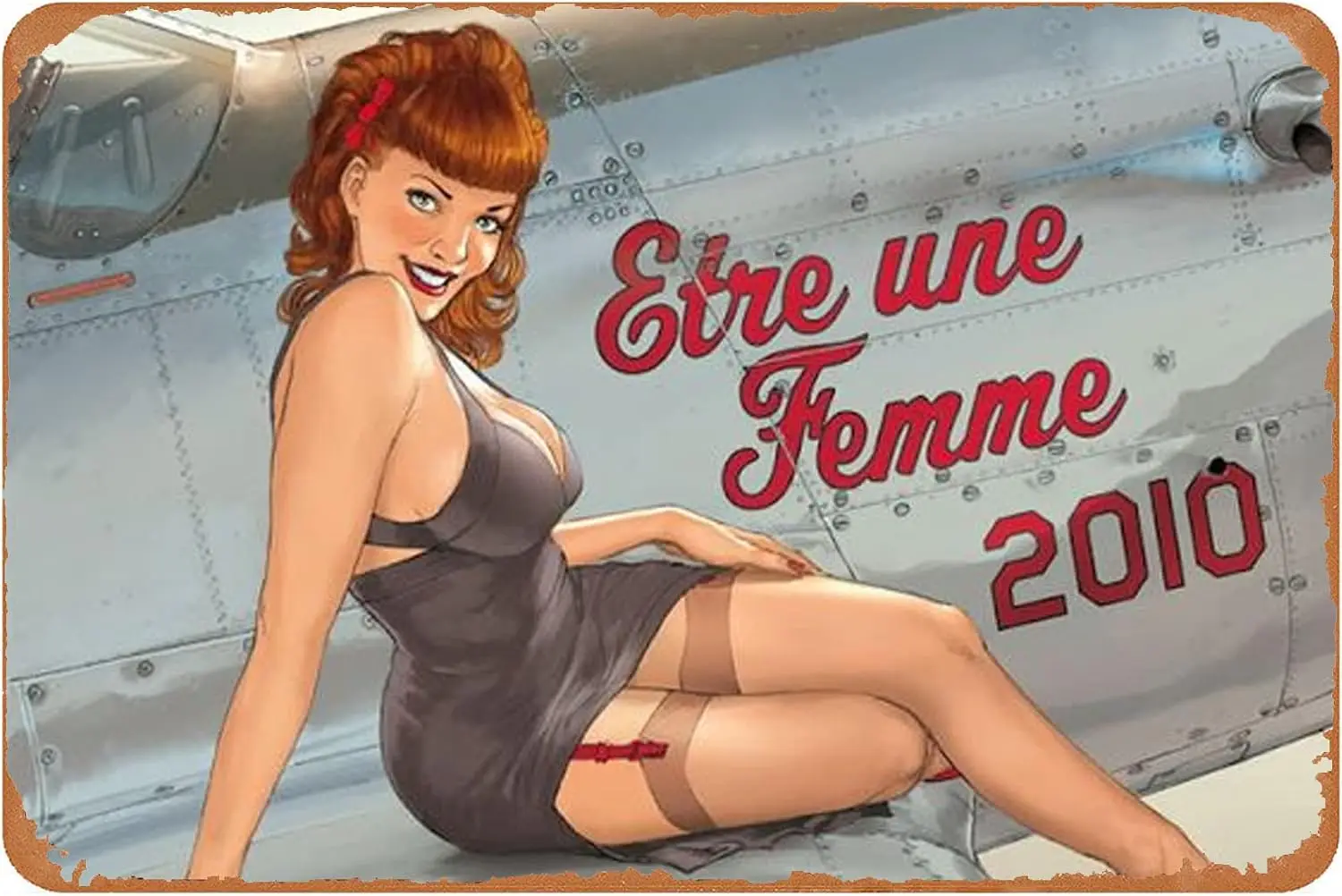 Army Pin Up Girl Tin Sign Sexy Hot Girl Metal Signs Nice Lady Wall Man Cave Decor Woman & Plane World War Poster Retro  sign