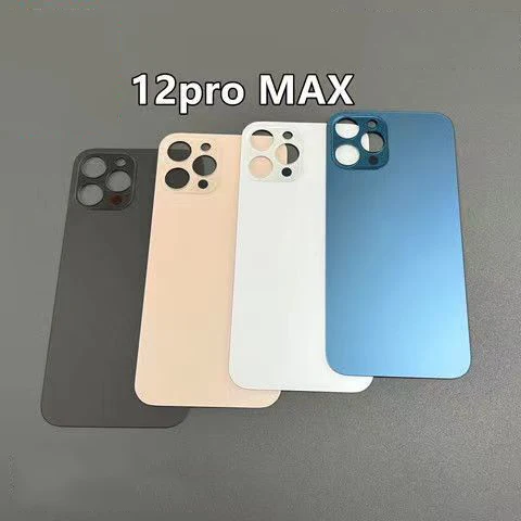 For iPhone 12 Pro Max Back Glass Panel Battery Cover Replacement Parts best quality size Big Hole Camera Rear Door Housing Case