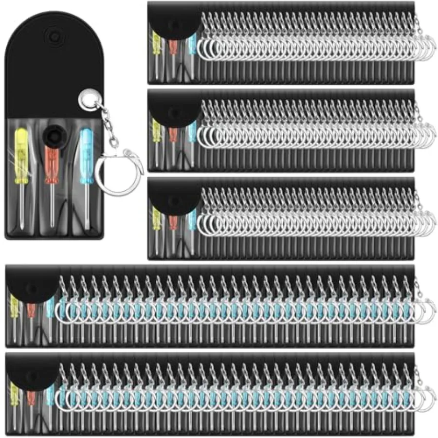 

1 Set Mini Screwdriver Keychain Set Bulk Includes 3 Mini Screwdrivers in a Portable Pouch with Snap with Hook Bulk Adult Men Em