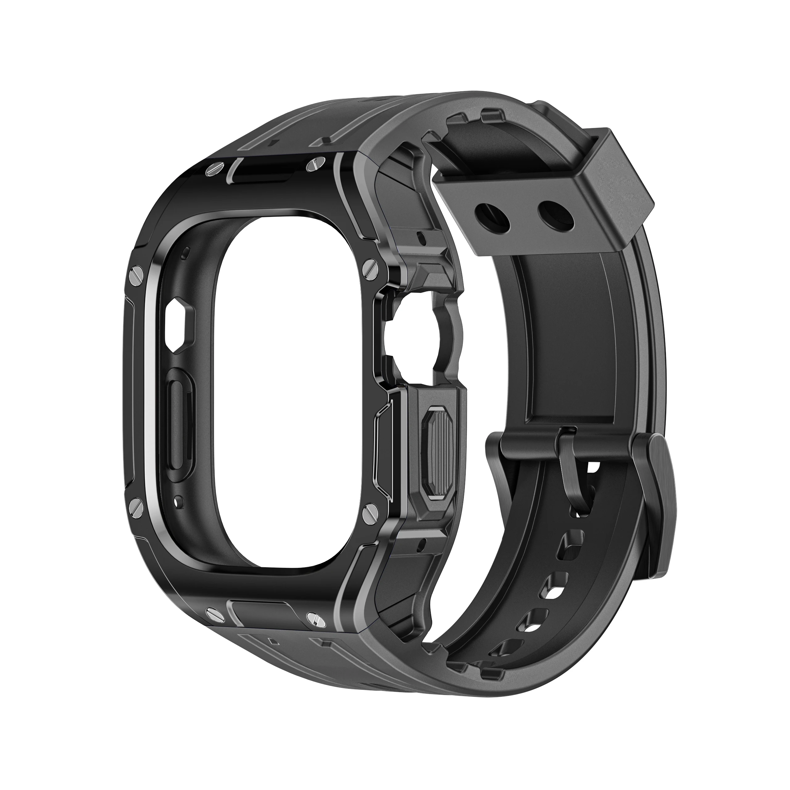Protective Case+Silicone Strap For Apple Watch TPU Modification Kit iWatch Series Ultra 49mm Integrated Watchband Accessories