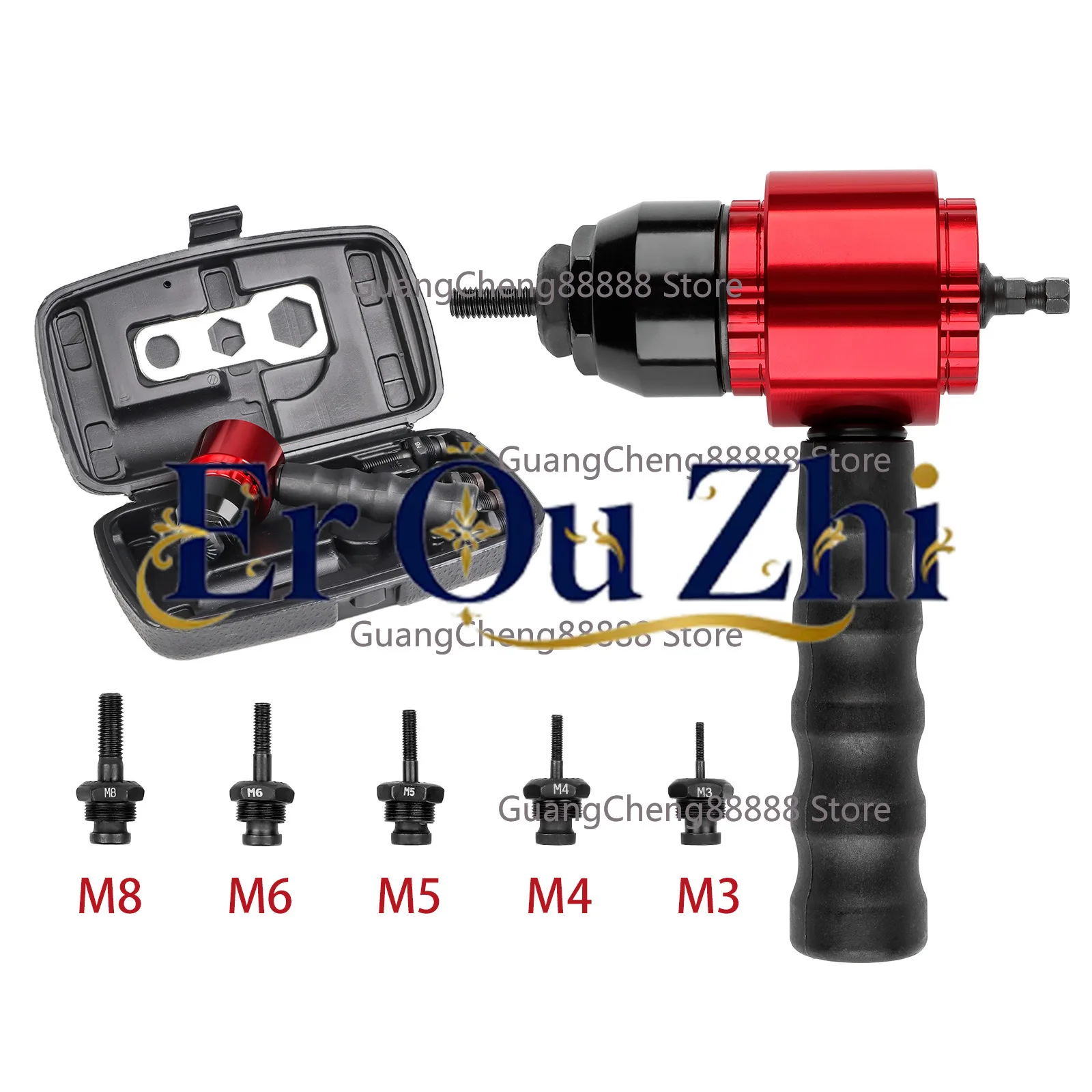 Electric Rivet Gun Nut Converter Metric Imperial Nut Rivet Gun Multifunctional Rechargeable