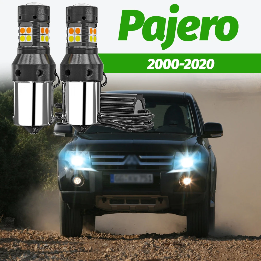 2 Stück Dual-Mode-Blinker + Tagfahrlicht-Zubehör LED DRL für Mitsubishi Pajero V80 V93 V97 V98 Sport 2000-2020