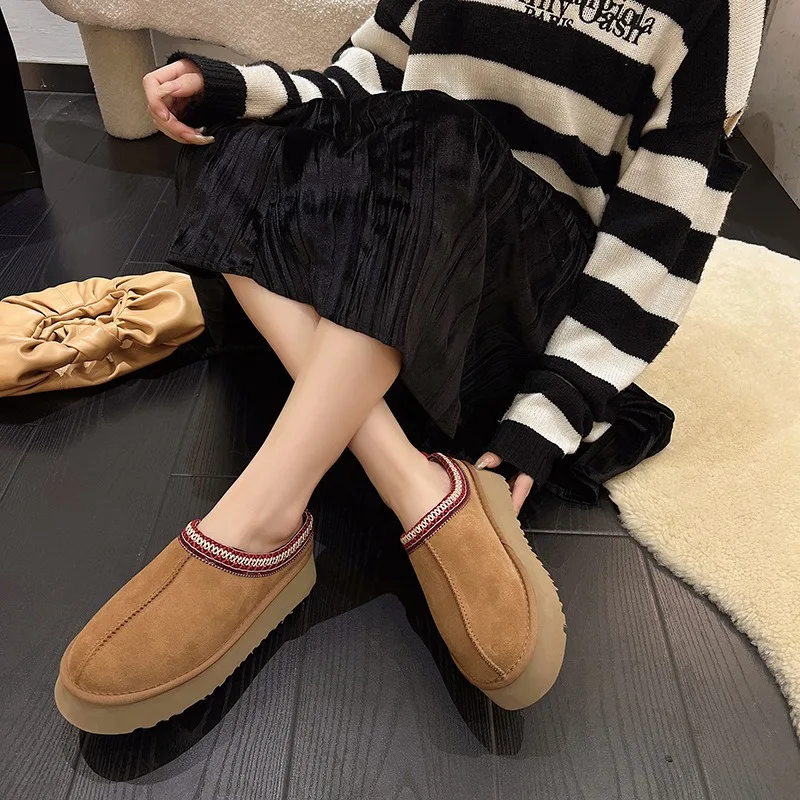 Ladies Shoes New Winter Snow Boots Women Warm Round toe Thick sole Wool Ankle Boots Classic Ultra Mini Platform Slippers Bottes